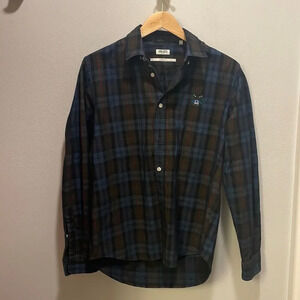 KENZO mens blue and red striped cordoroy shirt.